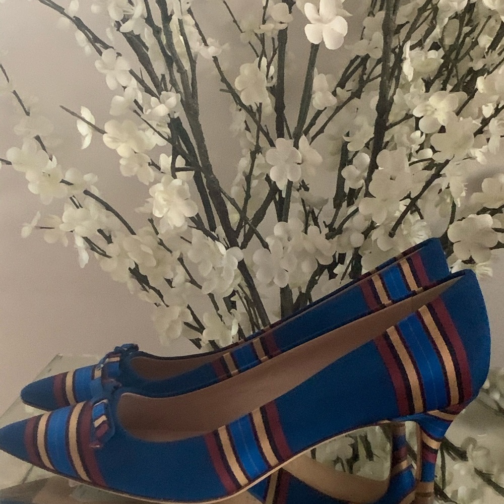 Brand New w/Tags J.Crew SatinKitten Heel in Blue